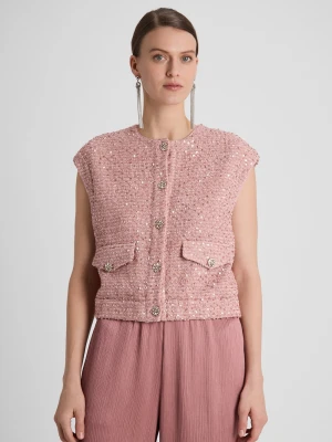 Guido Maria Kretschmer Kamizelka damska - Francesca Kobiety Sztuczne włókno różowy jednolity,