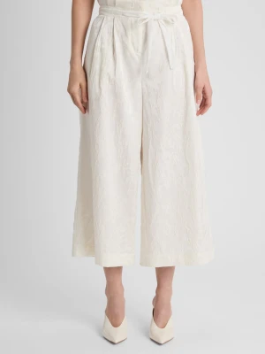 Guido Maria Kretschmer Spodnie culottes - Daphne Kobiety Sztuczne włókno biały wypukły wzór tkaniny,