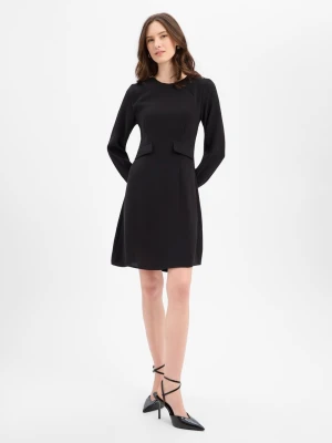 Guido Maria Kretschmer Sukienka damska - Karima Kobiety Sztuczne włókno czarny jednolity,