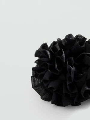 Gumka do włosów w stylu kwiatu w groszki czarny - Kobieta - Rozmiar uniwersalny - MANGO