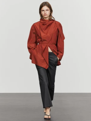 Gumowane Spodnie Dzwony Do Kostek - Czarny - Massimo Dutti - Female