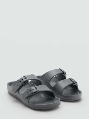 Gumowe klapki ze sprzączkami antracytowy - Dzieci - - MANGO KIDS