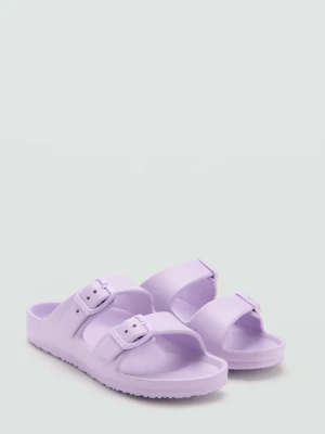 Gumowe klapki ze sprzączkami jasny/pastelowa purpura - Dzieci - - MANGO KIDS
