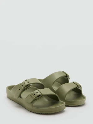 Gumowe klapki ze sprzÄ…czkami khaki - Dzieci - - MANGO KIDS