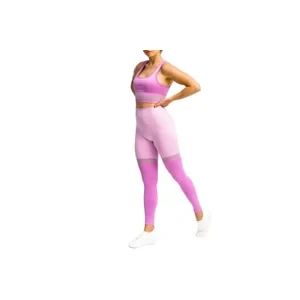 GymHero Leggins Stripes MAUVE, Damskie, Fioletowe, leginsy, poliamid, rozmiar: L