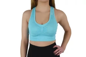 GymHero Miami Cute Bra BASIC-BABYBLUE, Damskie, Niebieskie, biustonosze sportowe, poliamid, rozmiar: L