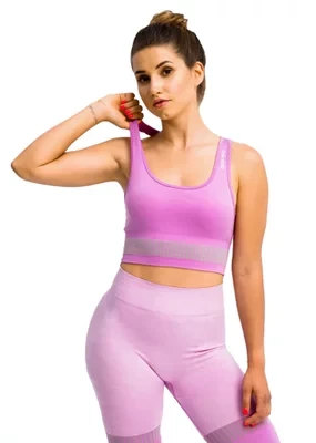 GymHero Stripes Bra BRA-MAUVE, Damskie, Fioletowe, biustonosze sportowe, poliamid, rozmiar: M