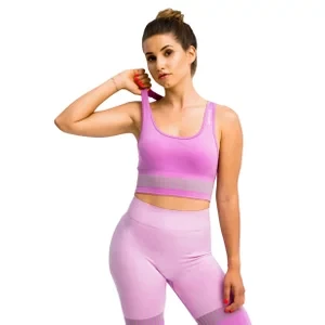 GymHero Stripes Bra BRA-MAUVE, Damskie, Fioletowe, biustonosze sportowe, poliamid, rozmiar: M