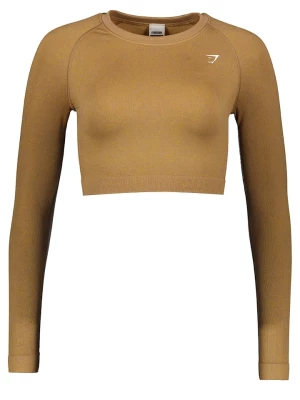 Gymshark Koszulka funkcyjna "Adapt Fleck" w kolorze jasnobrązowym rozmiar: XXL