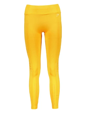 Gymshark Legginsy sportowe "Flawless" w kolorze żółtym rozmiar: L