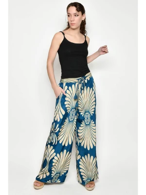 H.H.G. Spodnie w kolorze niebiesko-kremowym rozmiar: S