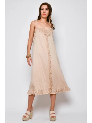H.H.G. Sukienka w kolorze beżowym rozmiar: L