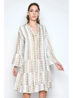 H.H.G. Sukienka w kolorze biało-beżowym rozmiar: L