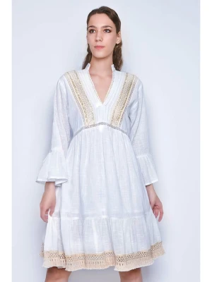 H.H.G. Sukienka w kolorze biało-beżowym rozmiar: XL