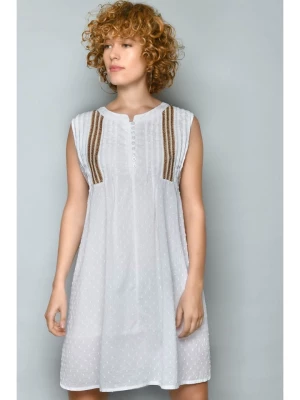 H.H.G. Sukienka w kolorze biało-brązowym rozmiar: L