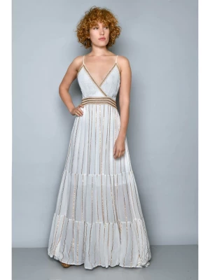 H.H.G. Sukienka w kolorze biało-złotym rozmiar: L