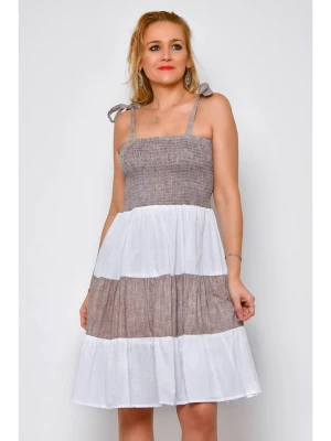 H.H.G. Sukienka w kolorze brązowo-białym rozmiar: S