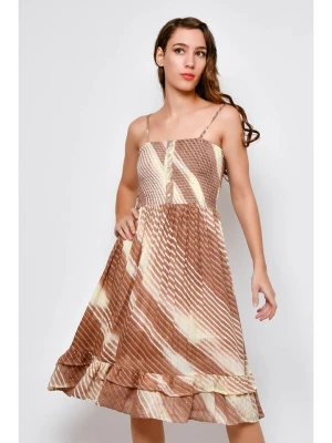 H.H.G. Sukienka w kolorze brązowo-kremowym rozmiar: XL