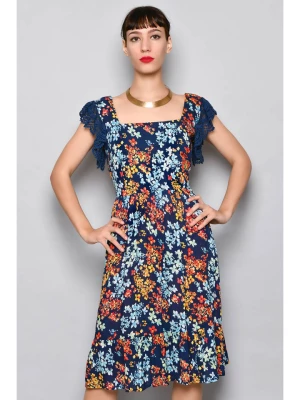 H.H.G. Sukienka w kolorze granatowo-pomarańczowo-błękitnym rozmiar: M