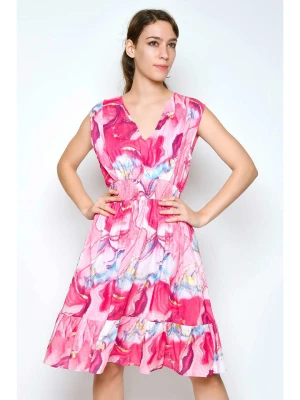 H.H.G. Sukienka w kolorze jasnoróżowo-różowo-błękitnym rozmiar: M