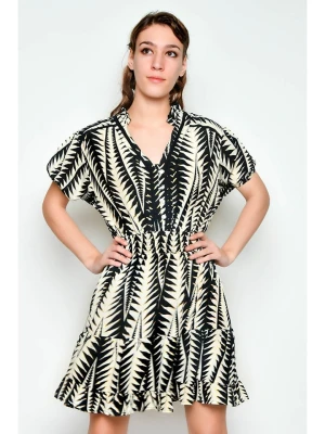 H.H.G. Sukienka w kolorze kremowo-czarnym rozmiar: M