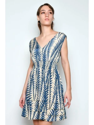 H.H.G. Sukienka w kolorze kremowo-granatowym rozmiar: L