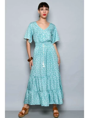 H.H.G. Sukienka w kolorze turkusowo-białym rozmiar: L