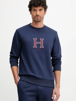 Hackett London bluza męska kolor granatowy z aplikacją HM5800020
