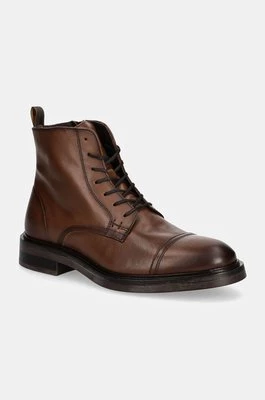 Hackett London buty skórzane EGMONT RANGE męskie kolor brązowy HMS21411