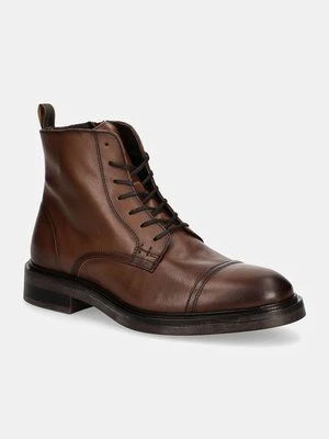 Hackett London buty skórzane EGMONT RANGE męskie kolor brązowy HMS21411