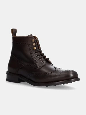 Hackett London buty skórzane JAME BROGUEBOOT męskie kolor brązowy HMS21425