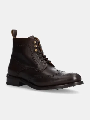 Hackett London buty skórzane JAME BROGUEBOOT męskie kolor brązowy HMS21425