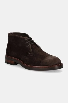 Hackett London buty zamszowe EGMONT SAFARI męskie kolor brązowy HMS21412