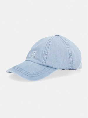 Hackett London czapka bejsbolówka męska z bawełną niebieski
