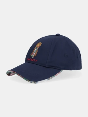 Hackett London czapka z daszkiem bawełniana kolor granatowy HM0400046