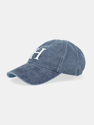 Hackett London czapka z daszkiem jeansowa kolor granatowy z aplikacją HM042654