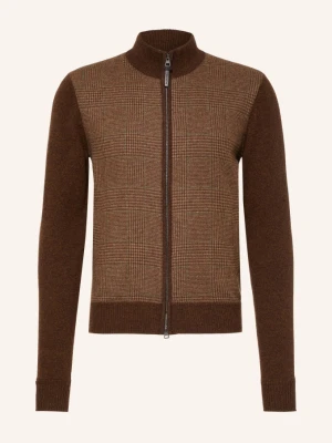 Hackett London Kardigan Z Mieszanki Materiałów braun brązowy