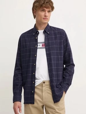 Hackett London koszula bawełniana męska kolor granatowy regular z kołnierzykiem button-down HM3010066