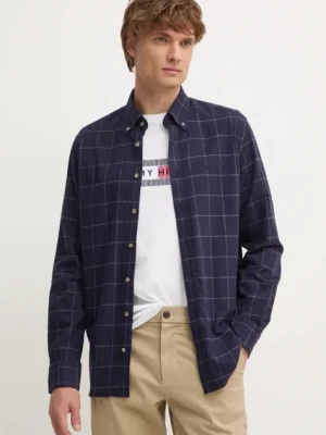 Zdjęcie produktu Hackett London koszula bawełniana męska kolor granatowy regular z kołnierzykiem button-down HM3010066