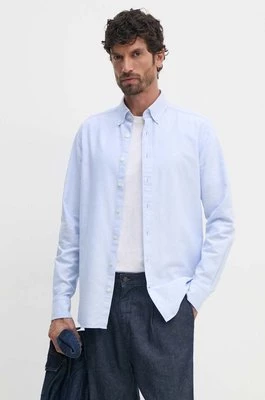 Hackett London koszula bawełniana męska kolor niebieski slim z kołnierzykiem button-down HM309361