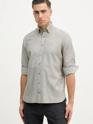 Hackett London koszula bawełniana męska kolor zielony regular z kołnierzykiem button-down HM3010548