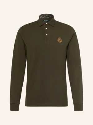 Hackett London Koszulka Polo Piqué Heritage Crest gruen CIEMNOZIELONY