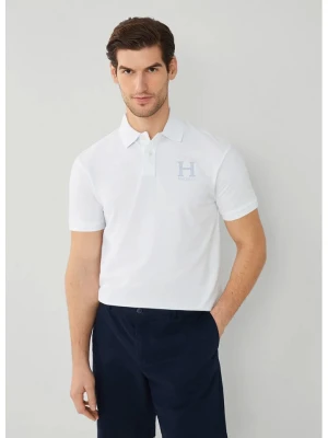 Hackett London Koszulka polo w kolorze białym rozmiar: M