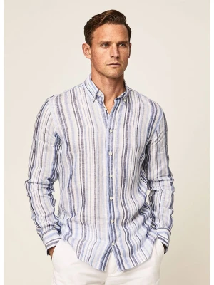 Hackett London Lniana koszula - Regular fit - w kolorze biało-błękitno-niebieskim rozmiar: L