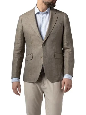 Hackett London Lniany blezer w kolorze szarobrązowym rozmiar: 48