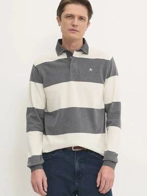 Hackett London longsleeve bawełniany kolor szary wzorzysty HM570840