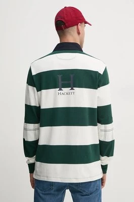 Hackett London longsleeve bawełniany kolor zielony wzorzysty HM570830