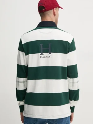 Hackett London longsleeve bawełniany kolor zielony wzorzysty HM570830