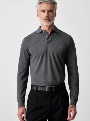 Hackett London longsleeve męski bawełniany szary