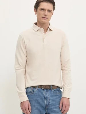 Hackett London longsleeve męski kolor beżowy gładki HM550991